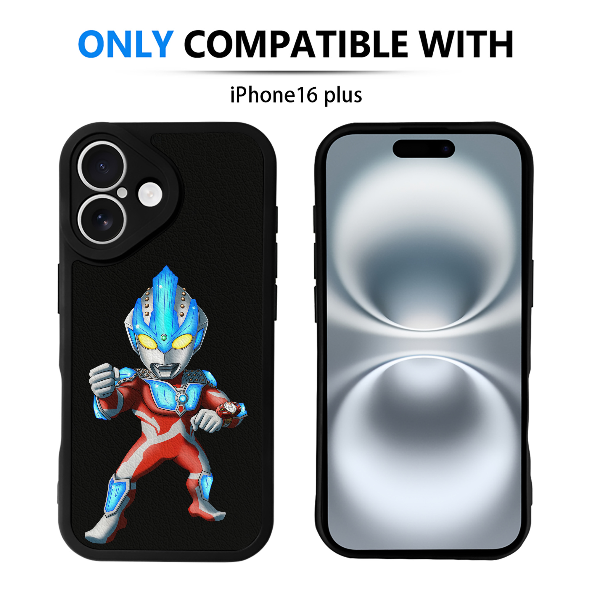 （画像用） ウルトラマン Ultraman 【iPhone 16シリーズ対応】シリコンスマホケース（レザー調） 材質：シリコン